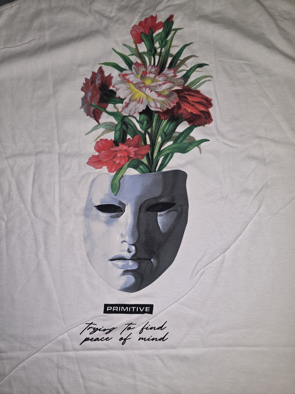 Primitive Floral Mask Graphic Tee - White